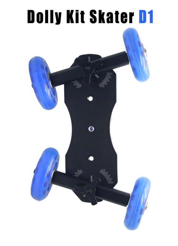 Table Top Compact Dolly Kit Skater Wheel Truck for DSLR Camera Video Monitor