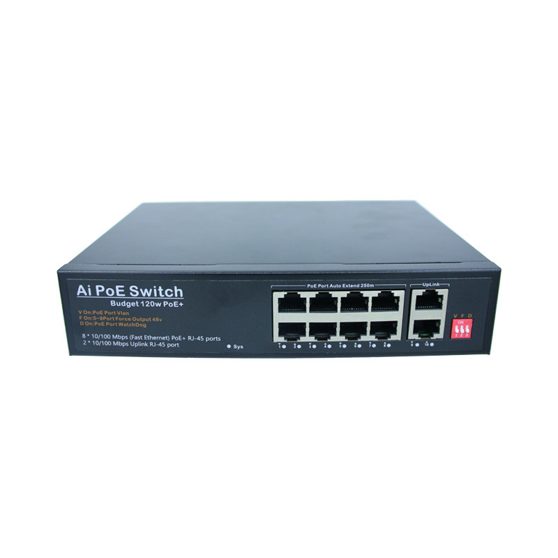 IEEE 802.3 Industrial Unmanaged POE Switch 8 100M Ports 2 100M Uplink Ports