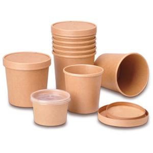 China Disposable Thickened Porridge Kraft Paper Soup Bowl Takeaway Packing wholesale
