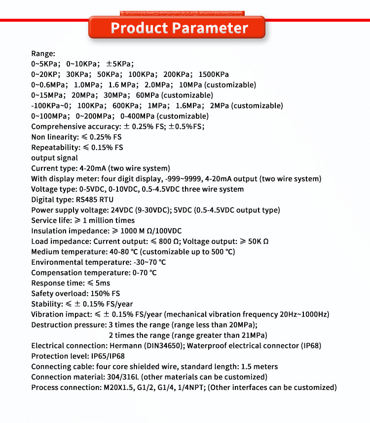 UBST-503S Customized Support OEM Pressure Sensor UNIVO for Versatile Digital Display