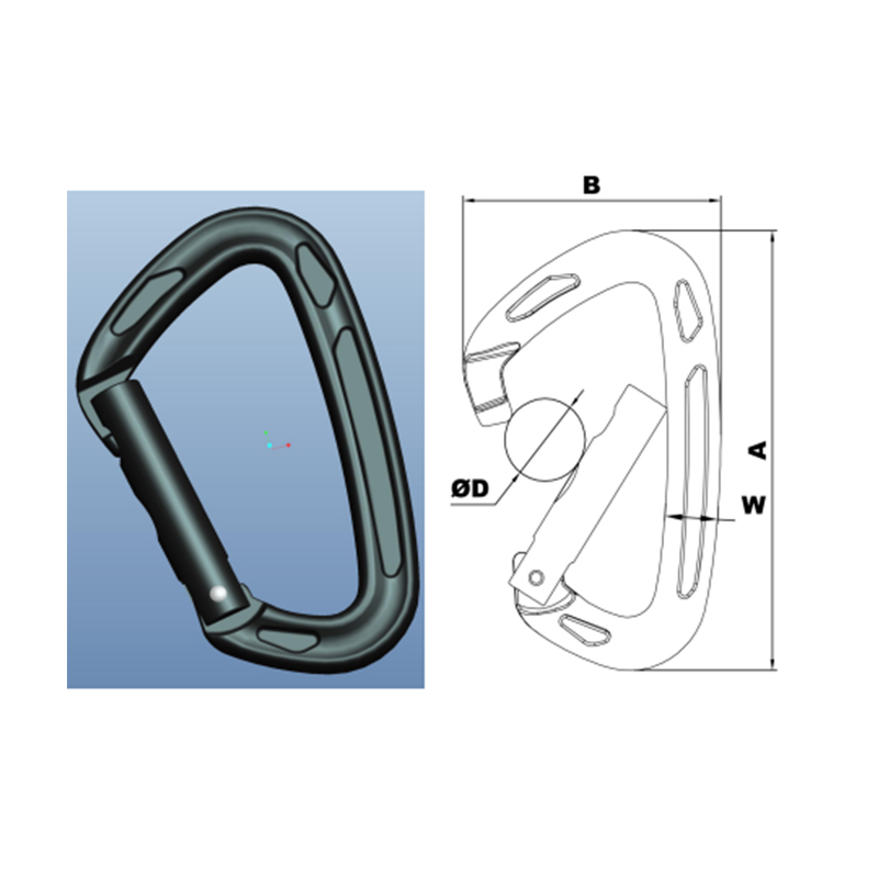 OEM Heavy Industry Custom Logo Aluminum D Carabiner Hammock Carabiner with Screw Lock D Hook
