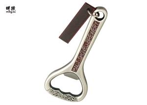 China Leather Pendant Antique Beer Bottle Openers Metal Material 30g Weight wholesale