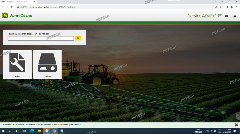 EDL V2 EDLSCAN Electronic Data Link Diagnostic Adapter Construction Agriculture Equipment Service ADVISOR+Xplore tablet