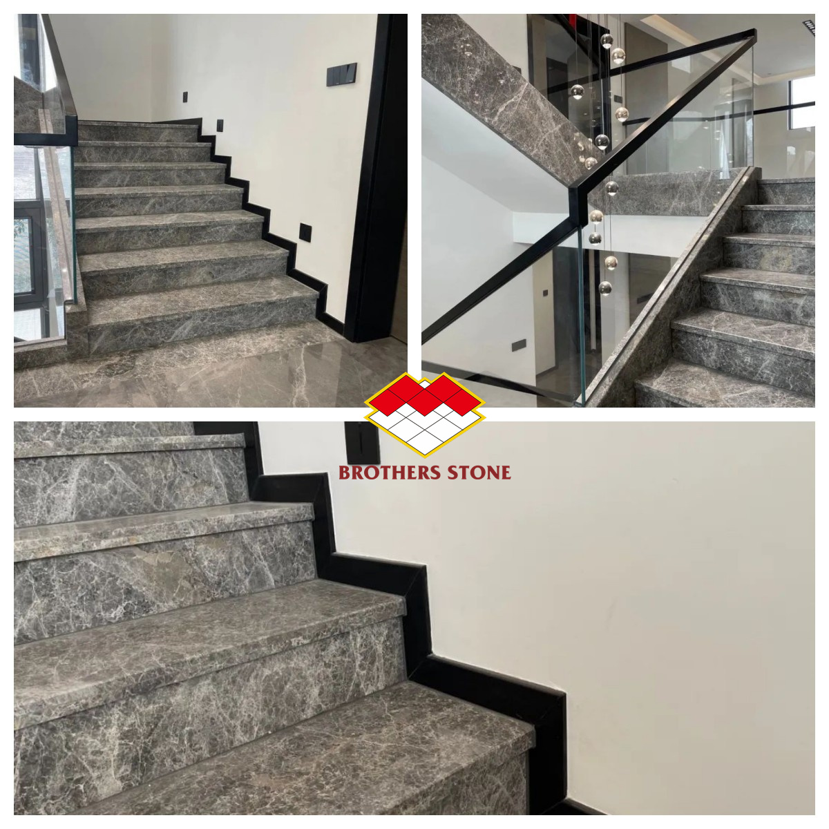 LED Stair Light Straight Spiral Marble Steps with Natural Marble Stone Stair Material