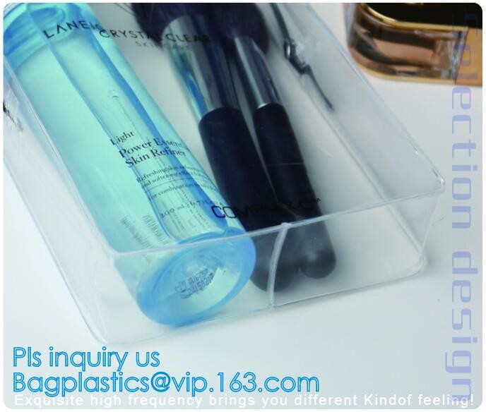 Promotion reusable clear printed transparent zipping storage cosmetic toiletry pvc makeup bag for travel make up, handle