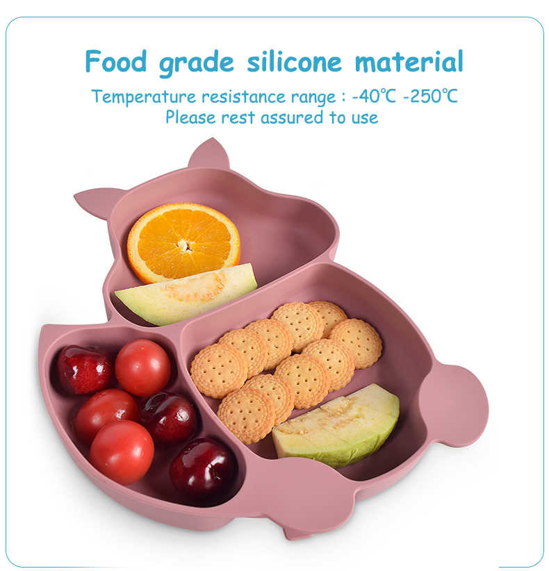 Squirrel 100% Silicone Plates And Bowls Bib Set 8 Piece Eco Friendly