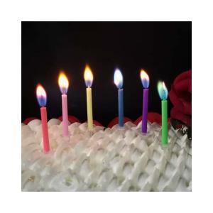 China 12 Count Colored Flames Birthday Cake Candles No Scent Perfect for Happy Birthday wholesale