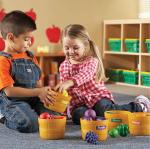 Unisex Children's Day Five Color Bucket Vegetable Soft Gum Fruit Set Kitchen