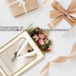 Flower Bouquet Paper Gift Bags With Handles, Wedding Party Bags Window Box Gift