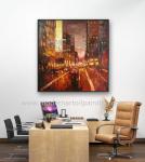 Cityscape Palette Knife Oil Painting Modern Street Oil Paintings For Decoration