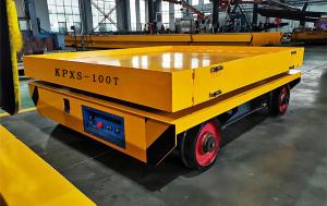 China Hydraulic Lifting 50T Electric Transfer Cart With Emergency Stop Button wholesale