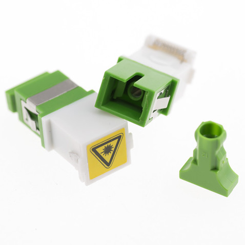 SC Outer Side Shutter Fiber Optic Adapter With Precision Anti Rotation Key