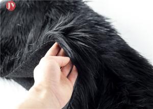 China silk black acrylic plush knitted fake fur fabric for garments wholesale