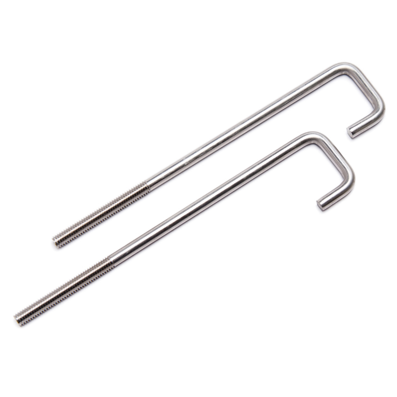 M6-M24 Threaded Galvanized Foundation Bolts J Bolts For Roofing Sheets
