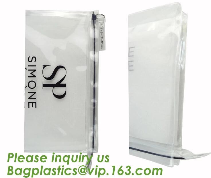 Biodegradable Self Adhesive Zipper Hanger Hook Bags For Garment, Underwear Hanger Hook Zipper Bags