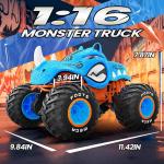 2.4G RC Car High Speed Stunt Monster Truck for Boys 1 16 Spray Water Mist 4WD RC