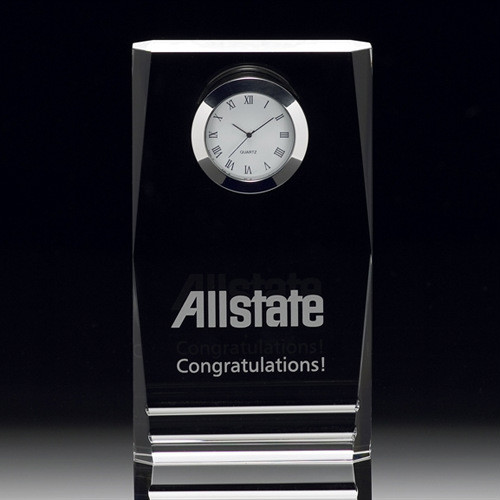 Fancy Crystal Watches Desk Watch Recognition Awards Logo Custiomized