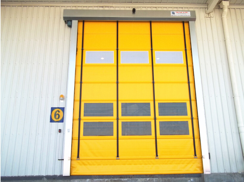 PVC Stacking High Speed Shutter Door Automatic Perforated Rolling Door