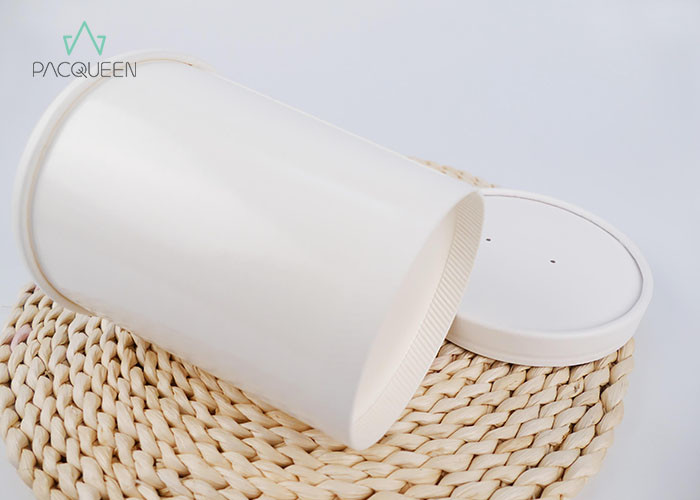 Water Resistant Biodegradable Takeaway Containers Soup Cups With Paper Vent Lids