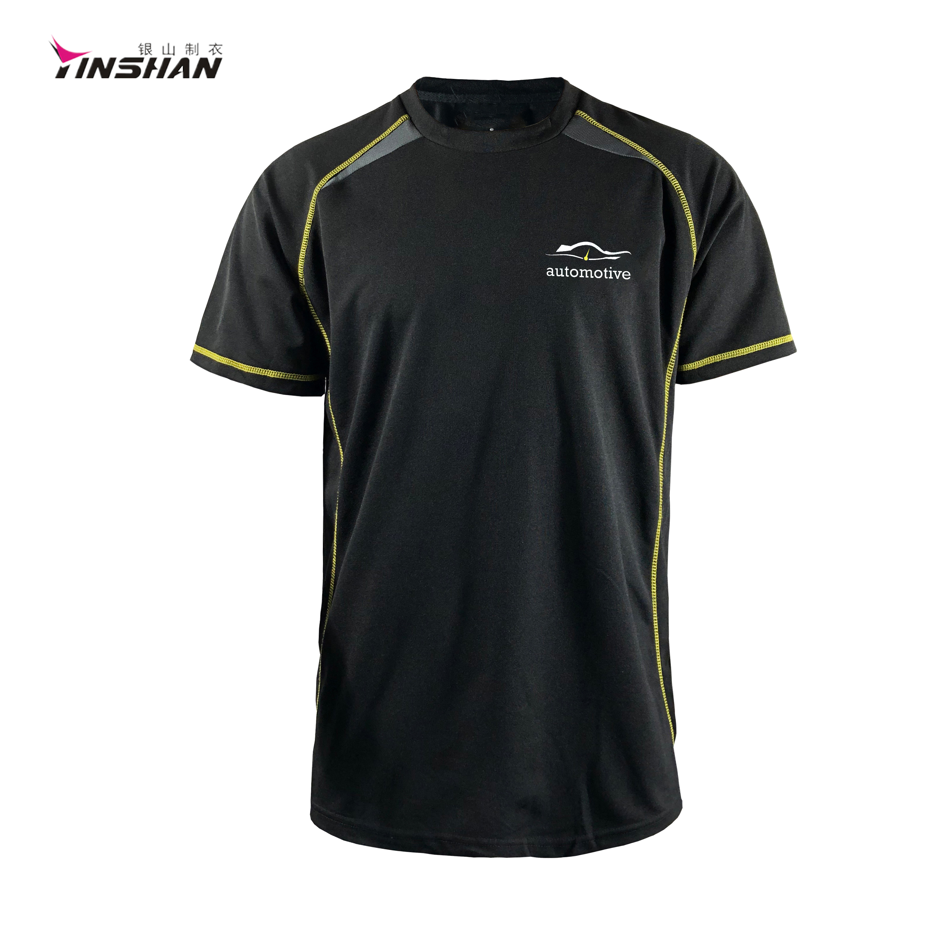 Polyester Cotton Men's Racing Short Sleeve T-shirts with Quick Dry Fabric Customized