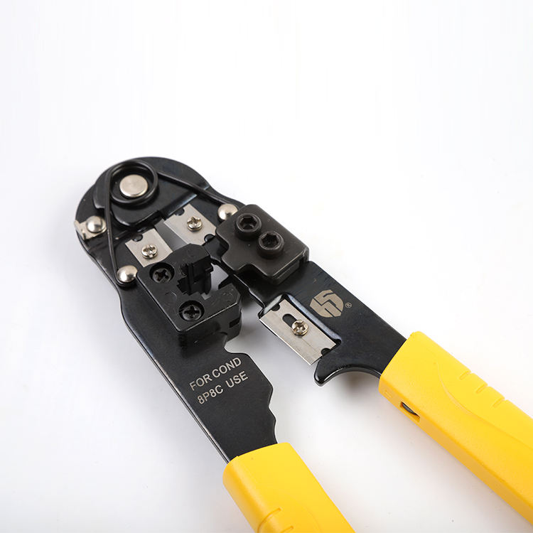 Yellow Ethernet Cable Crimping Tool Stainless Steel OEM