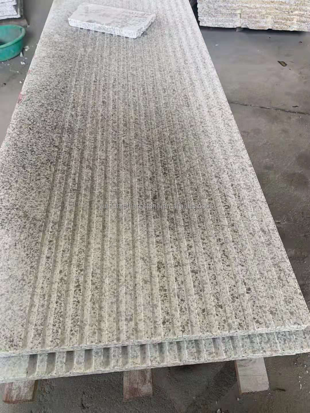 Outdoor Cut-To-Size White Granite Slab with Modern Design and Flamed Granite Steps