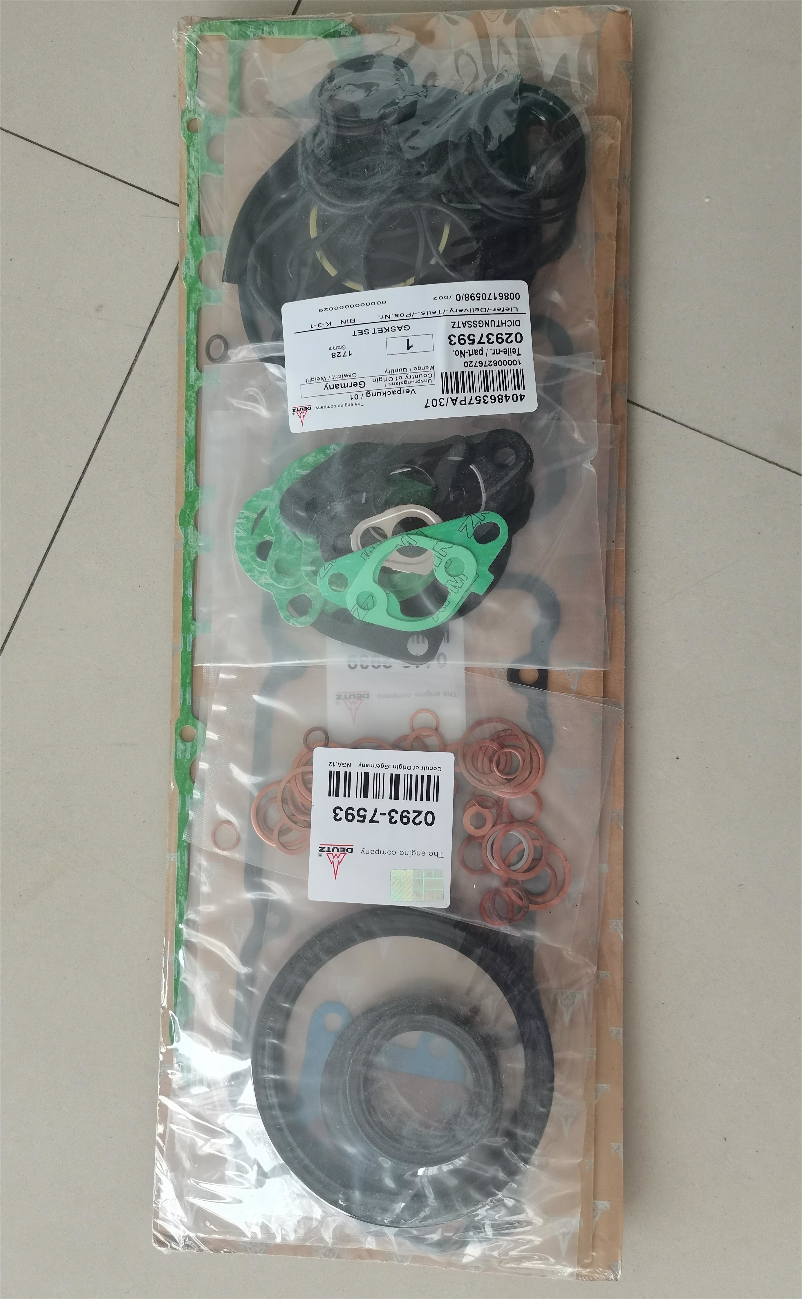 Deutz Engine D2011L04 I Gasket Set Overhaul Gasket Kit 02937593