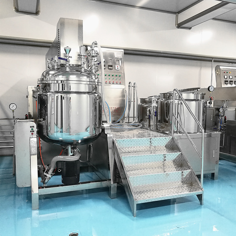 Steam heating Vacuum Emulsifier Mixer , 500L Cosmetic Cream Mixer Machine