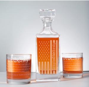 China Glass Bespoke 450ml Decanter Whisky Glass Bottles With Customer Logo wholesale