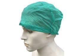 China Non Woven Disposable Bouffant Surgical Caps Blue Green For Laboratory wholesale