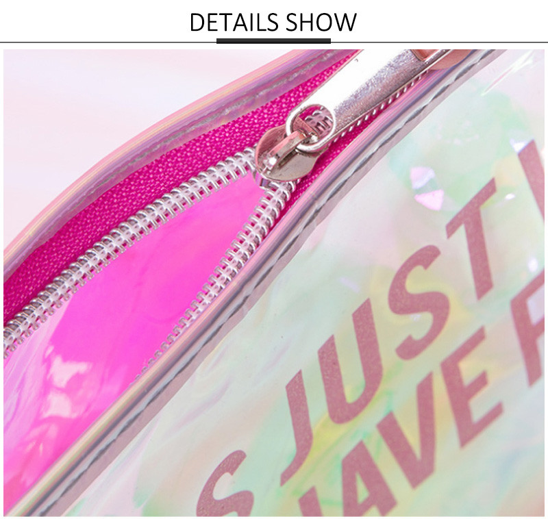 Laser Clear PVC Custom Logo Transparent Toiletry Wash Bag