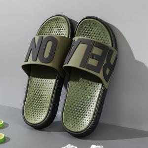 China Latest Summer Mens Rubber Flip Flop PVC Simple LOGO Slipper wholesale