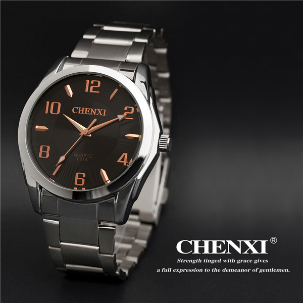 Stainless Steel Wrist Watch Quartz Gold Watches CHENXI Branding Watches Men Fashion Watch
