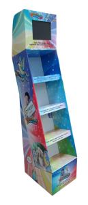 China Sturdy Cardboard Floor Display Rack Multipurpose Four Layers wholesale