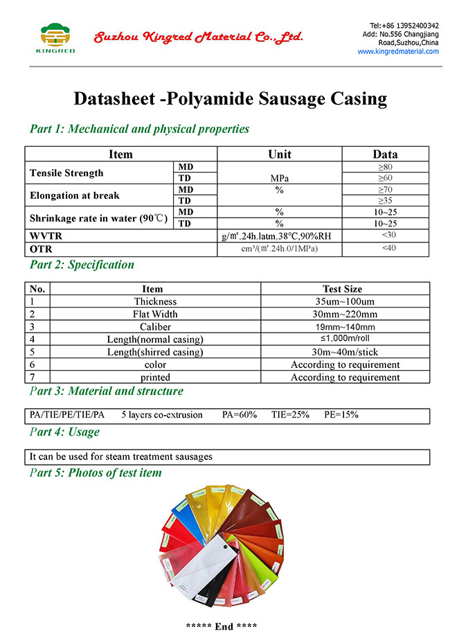 Low Price Wholesale Sausage Plastic Casings No Edible Grade Colored Plastic Sausage Casings