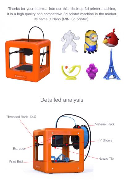 Easthreed Creative 3D Electronic New Year Best Gift DIY 3D Printer From China Manufacturer