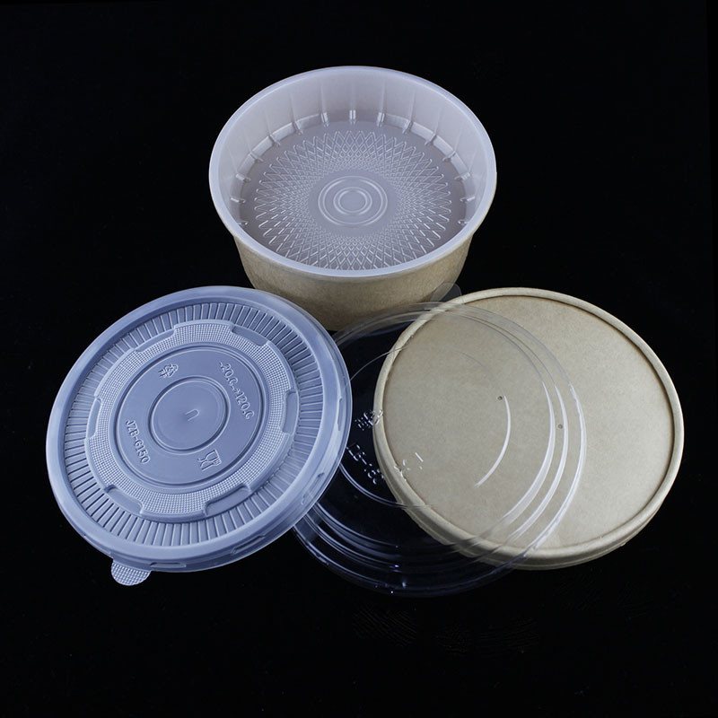 Food Container Brown Kraft Paper Bowl , Single Wall 750ml Kraft Salad Bowl