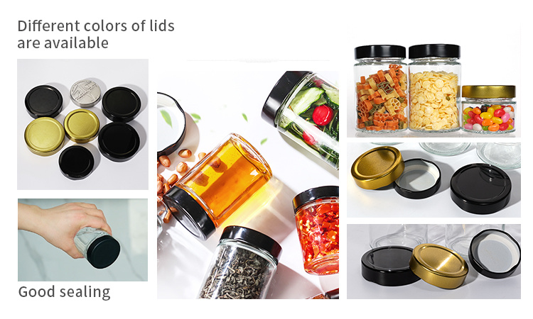 Customized Shape 380 Ml 500 Ml Canned Food Glass Jar Canning Food Jars with Lid