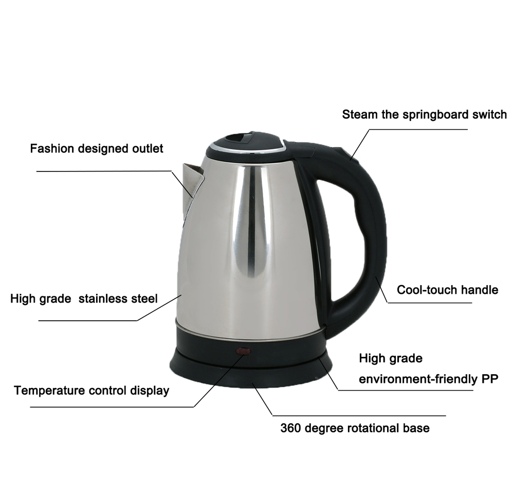 Professional Cordless Electric Water Kettle Safety Fuse Boil Dry Protecting