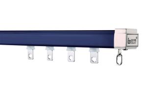 China Dark Blue Silent 6mm Height Aluminum Curtain Track Ceiling Mount wholesale