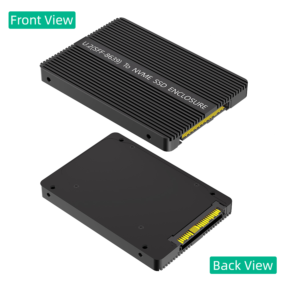 M.2 NVMe to U.2 SSD Adapter 17x11.5x3cm Black with Thermal Pad