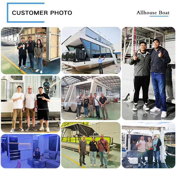 High Capacity Aluminum Floating Restaurant Boat Two Level pontoon Boat luxury