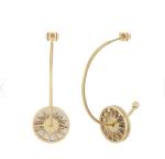 Love Heart Abalone Shell Dangle For Women Hoop Earrings Germanium Energy