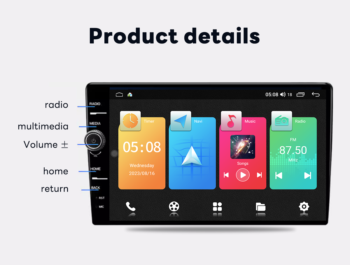 Full-fit 9 Inch Touch Screen Android GPS Navigation System for Universal Car Year