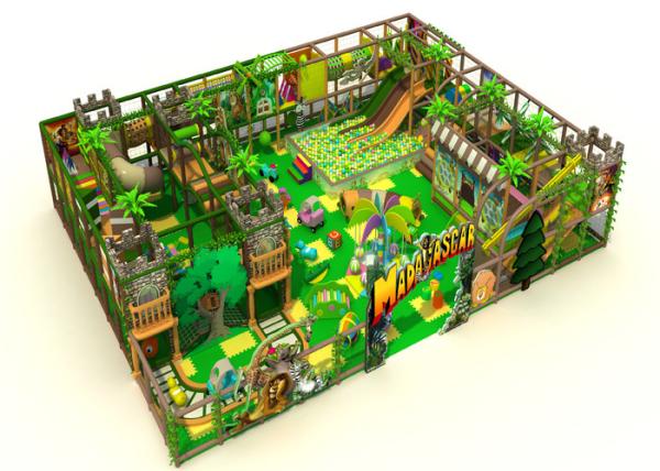 2 Floors Residential Indoor Playground Equipment With Vine Leaves / Roadway