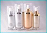 70 ML 130 ML Oval Shape Cosmetic Serum Bottle ，Silver / Gold Airless Cosmetic