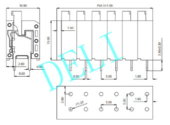 Spring Terminal Block Printed Circuit Board Connector DL143-XX-5.0 20-16AWG Wire Range