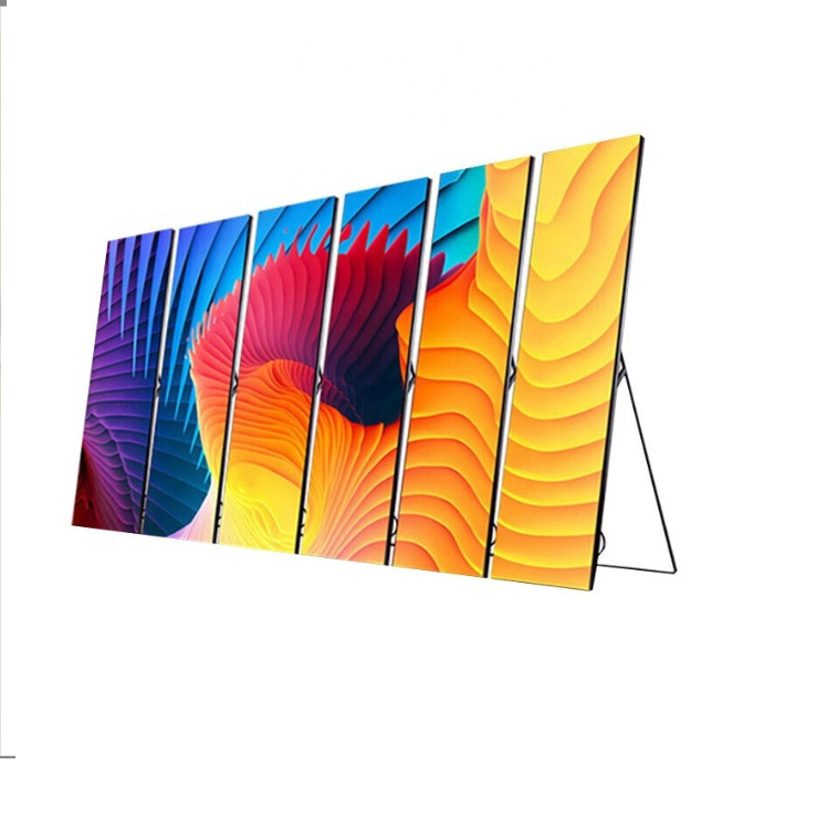 Hotsale p2 p2.5 p3 smd indoor full color led poster screen floor standing wifi control led poster display for events advertising