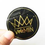 Round 5cm Diameter Gold Foil Stickers Weather Resistant UL approved