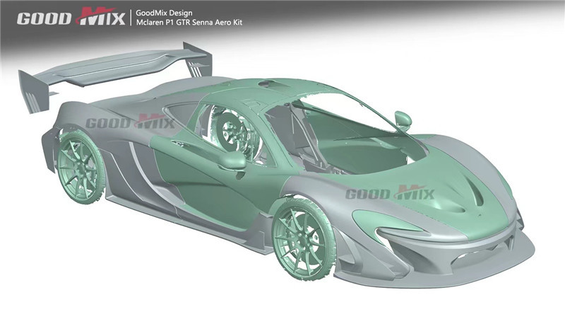For McLaren P1 Body Kit P1 Upgraded GTR Style Front and Rear Bumper Spoilers Carbon Fiber Body Kit